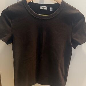 Aritzia Brown Short Sleeve T-Shirt
